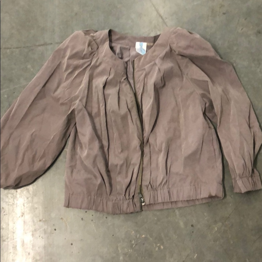 Puff shoulder zip up jacket